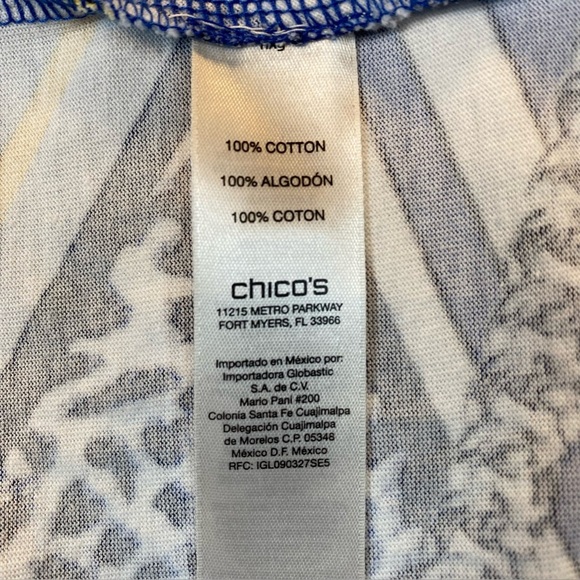 Chico’s Weekends Zip Up Jacket Size 1 (8 or M) 3/4 Sleeves Animal Print Chains - Picture 8 of 14